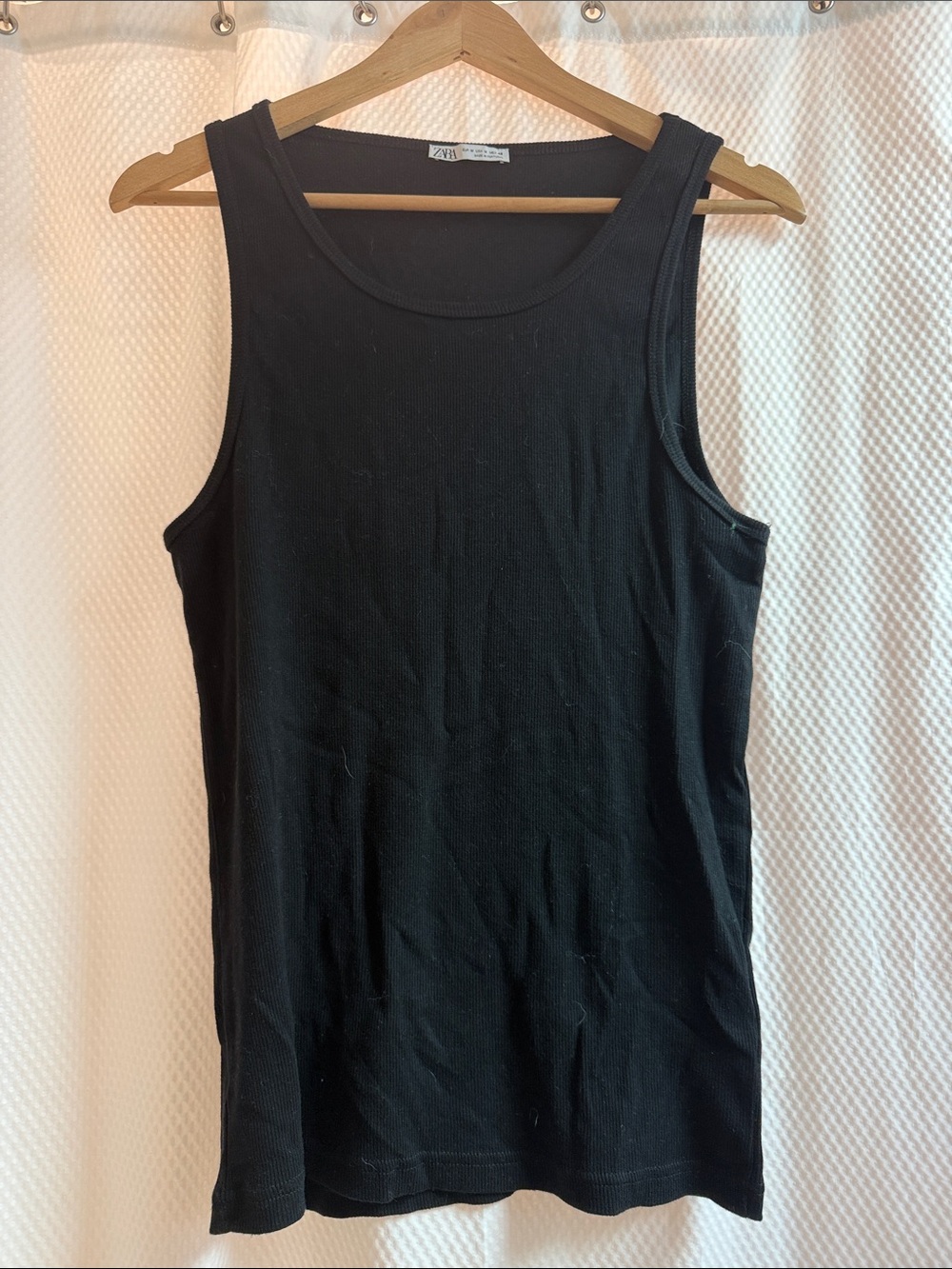 Zara Black Ribbed Sleeveless Tank